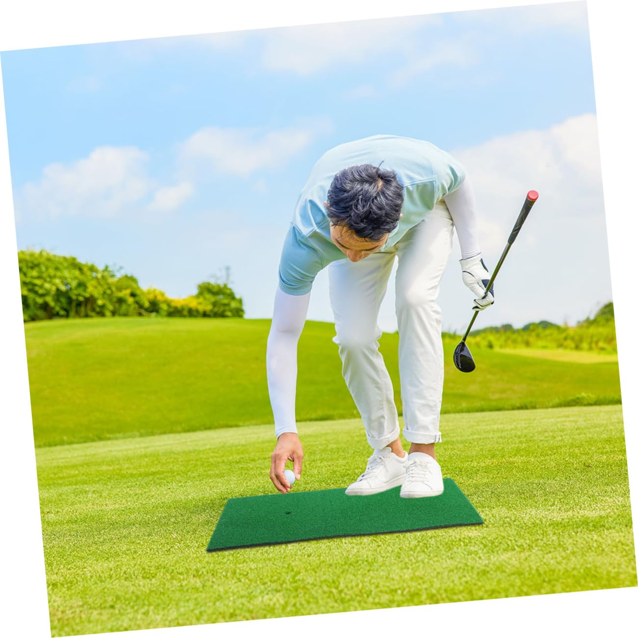 VICASKY 2Pcs Golf Practice Mat Durable Golf Hitting Pad for Indoor and Outdoor Use and Teenagers