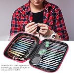 Maxmartt Knitting Needles Set, 26 PCS Interchangeable Circular Knitting Needle Set, 13 Sizes 2.75mm-10mm Aluminum Double Pointed with Case for Knitting DIY Craft