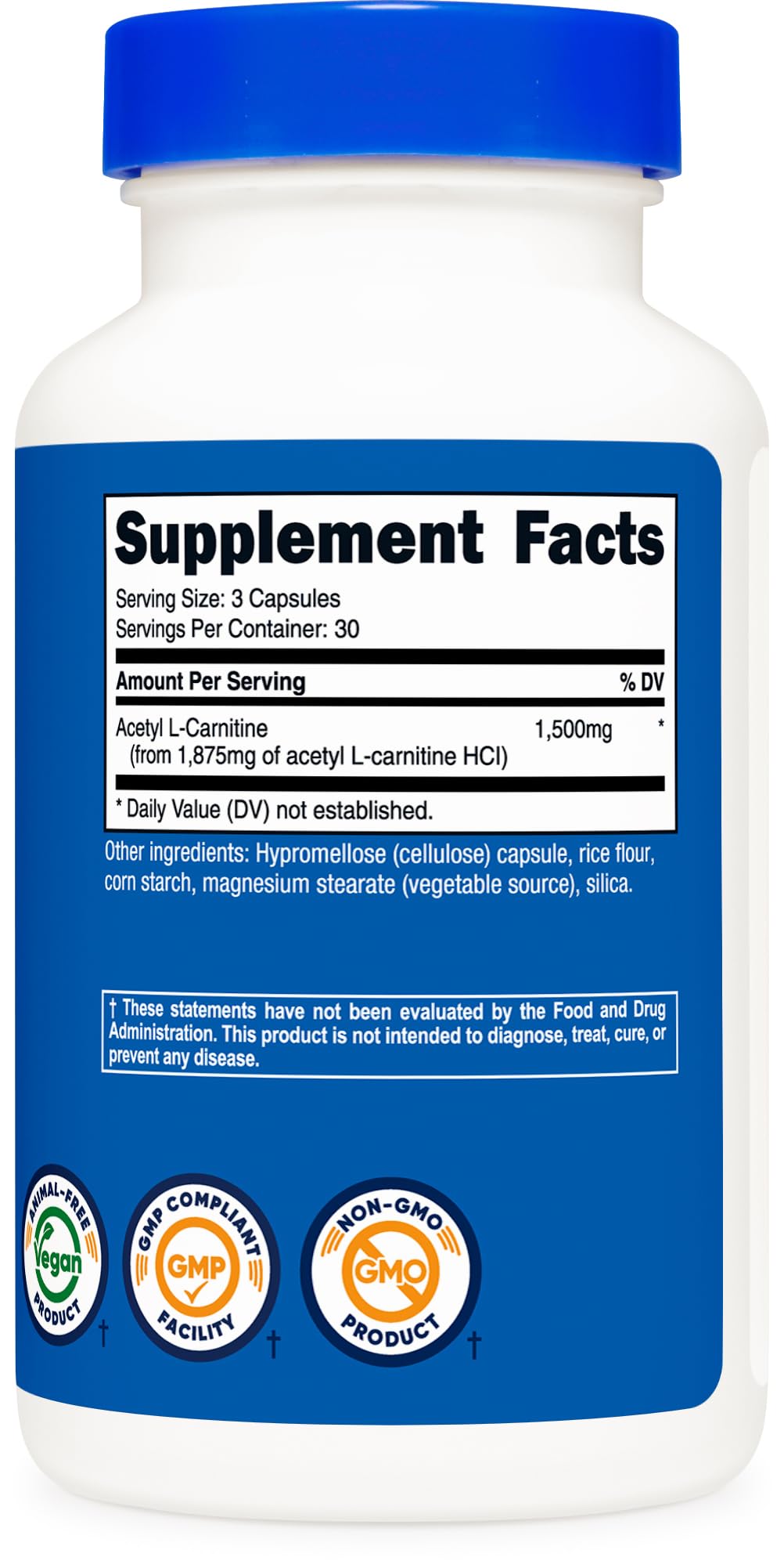 Nutricost Acetyl L-Carnitine (ALCAR) 1,500mg, 90 Capsules for 30 Servings — Amazon image 5