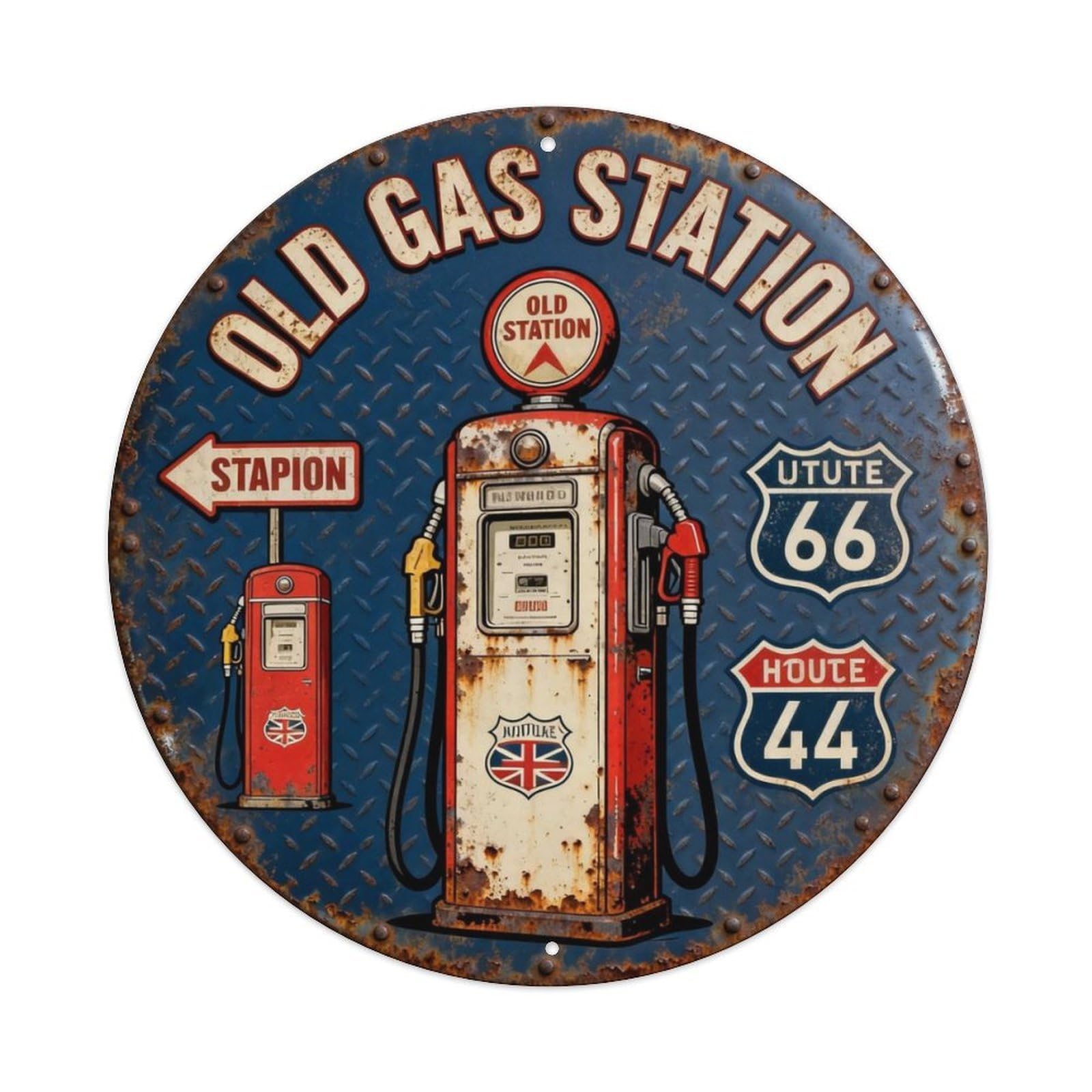OLD GAS STATION Metal Tin Sign Plaque