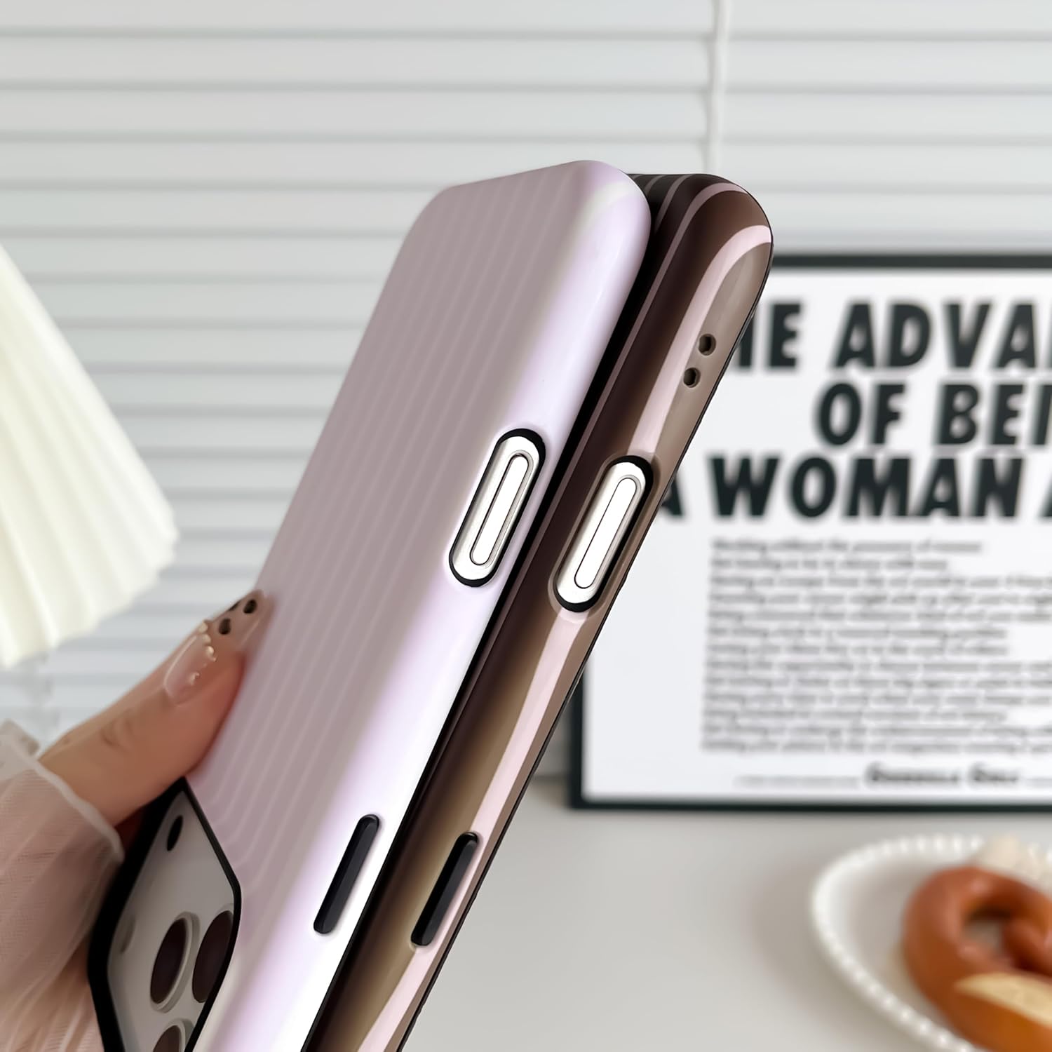 Skyseaco for iPhone 17 Pro Max Case with Magsafe Cute Striped Phone Case, Shockproof Slim Soft TPU and Hard PC Double Layer Protective Cover for Women, Brown - Image 7