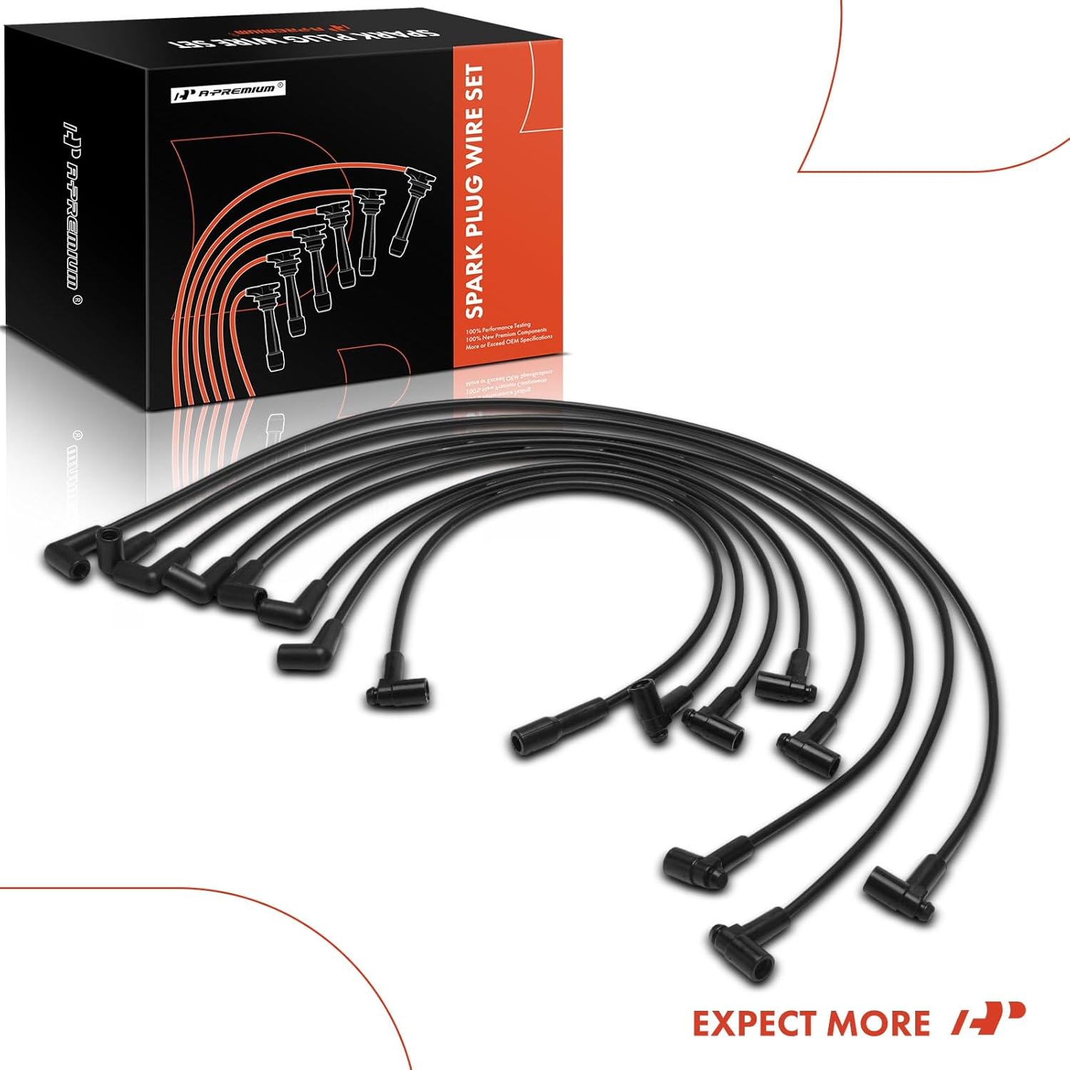 A-Premium 8PCS Spark Plug Wires Compatible with Chevrolet Corvette 1985 1986 1987 1988 1989 1990 1991, 5.7L