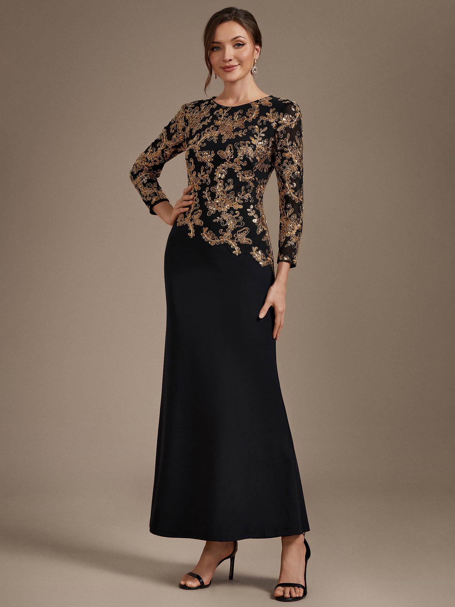 Ever-Pretty Abito da Sera Lungo con Paillettes