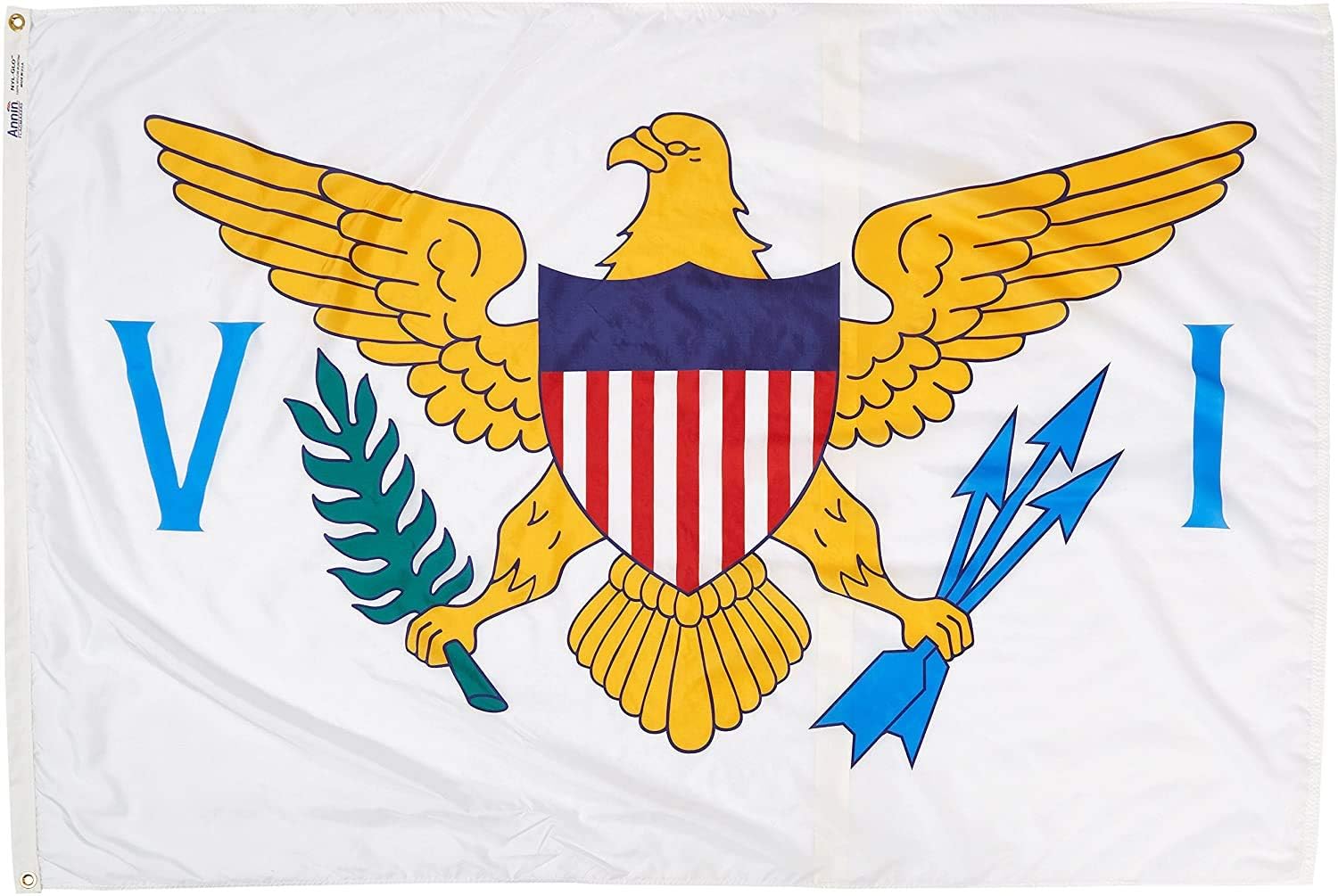 Annin Flagmakers U.S. Virgin Islands Flag USA-Made to Official State Design Specifications, 4 x 6 Feet (Model 146870)