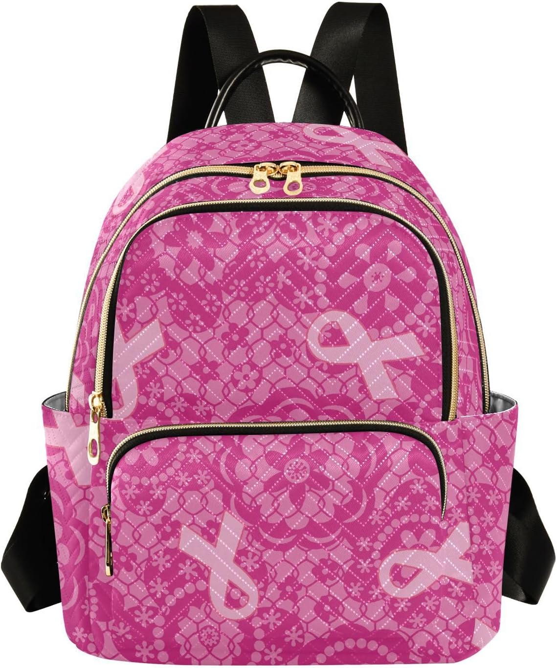 Ouhene Pink Ribbon Breast Cancer Awareness Mini Backpack