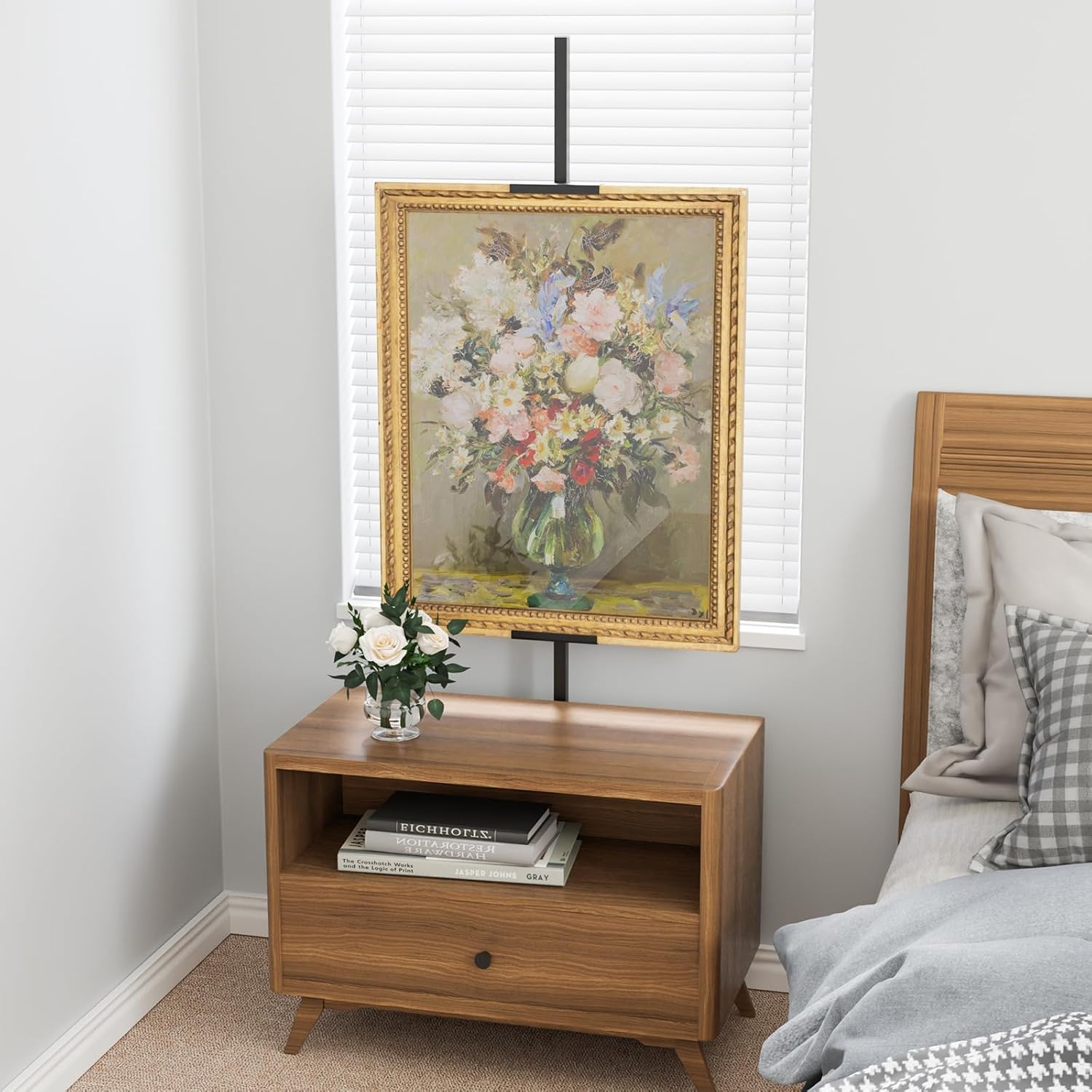 Adjustable Easel Stand for Picture Frames, Holds Frames Up to 63" Tall, Floor Heavy Duty Metal Display Holder Stand for Sign, Tabletop Sturdy Art Easel for Home, Office, Galler