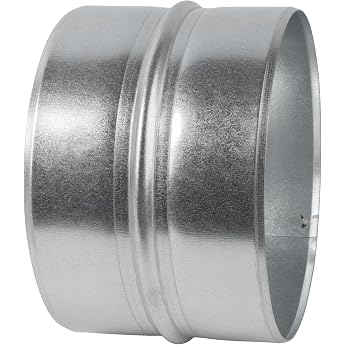 Vent Systems Galvanised Steel Pipe Connector 150mm Round Vent Duct Extension - Metal Hose Coupling - Galvanised Pipe Connector