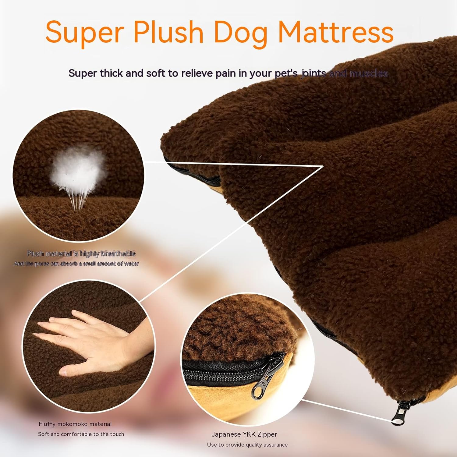 review Large Dog Bed Crate Pad Luxury Plush Soft Pet Bed for Small Dogs Washable Non-Slip Dog Crate Bed Dog Mat for Indoor/Outdoor Sleep and Prevention of Anxiety Fluffy Dog (Small)