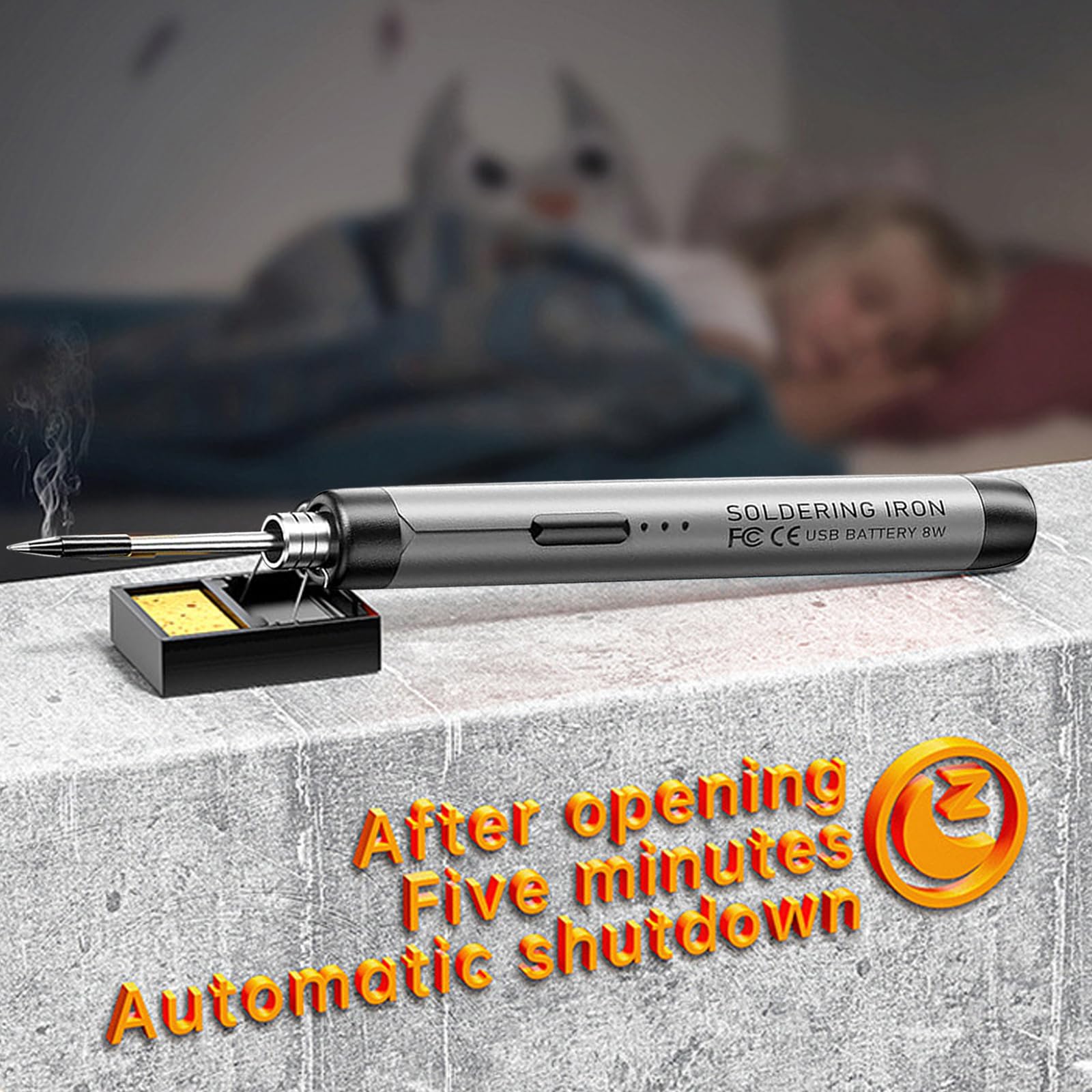Soldador de Estaño Kit,Soldador con 3 Temperaturas,Ajustable 300 ℃-450 ℃, USB Interruptor ON/OFF