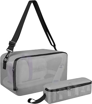 Beautyflier Pet Grooming Supplies Organizer, Protective Tote Bag Case for Pet Grooming Kit & Vacuum Suction Dogs Cats Hair, Travel Pouch Bag for Pet Dog Grooming Vacuum Kit, Bag Only Gray
