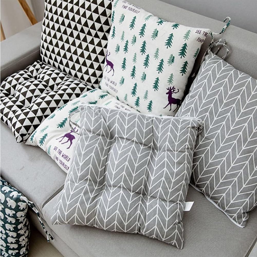 Garden High Back Chair Cushions, Premium Chair Cushions with Ties, Soft and Comfortable Recliner Lounger Cushion Pad with Backs (Color : R, Size : 20x20in)