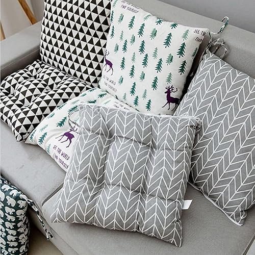 Miniatura 6 de Cojín para silla de respaldo alto, cojines y cojines de silla de alta calidad, cojín de respaldo y asiento con lazos para patio, jardín, oficina en