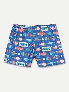 Aqua Holic Spandex Unisex Regular Fit Printed Bottom for Kids | Swimwear | Adjustable, Quick Drying Shorts for Swimming, B... Price In India