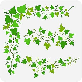 FINGERINSPIRE Ivy Painting Stencil 11.8x11.8 inch Hollow Out Vine Leaves Craft Reusable Wall Border Leaf Plastic PET Plant Stencil Template for Wall, Tiles, DIY Scrapbook, Photo Album - Buy now