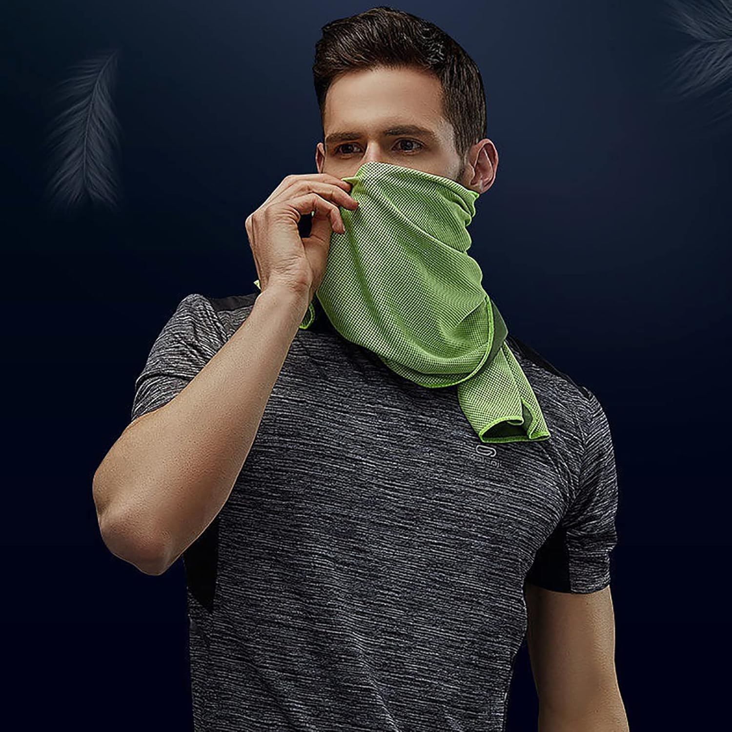 30 Pack Cooling Towels Bulk Microfiber Ice Quick Dry Breathable Chilly Sweat Towel Stay Cool Towel for Neck Face Yoga Gym with Carabin Bag, 40x12'', Orange and Dark Blue and Green