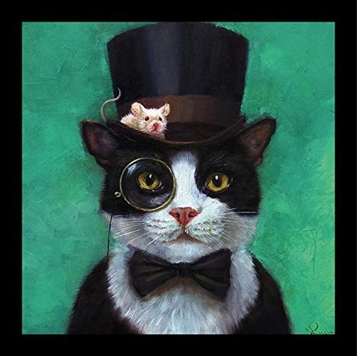 Amazon.de: Buyartforless Lucia Heffernan Smoking-Katze mit