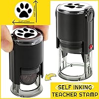Bertiveny Self-Inking Black Paw Print Stamps for Teachers - Mini Classroom Rewards, Homework Marking, Crafts & Kid Motivation