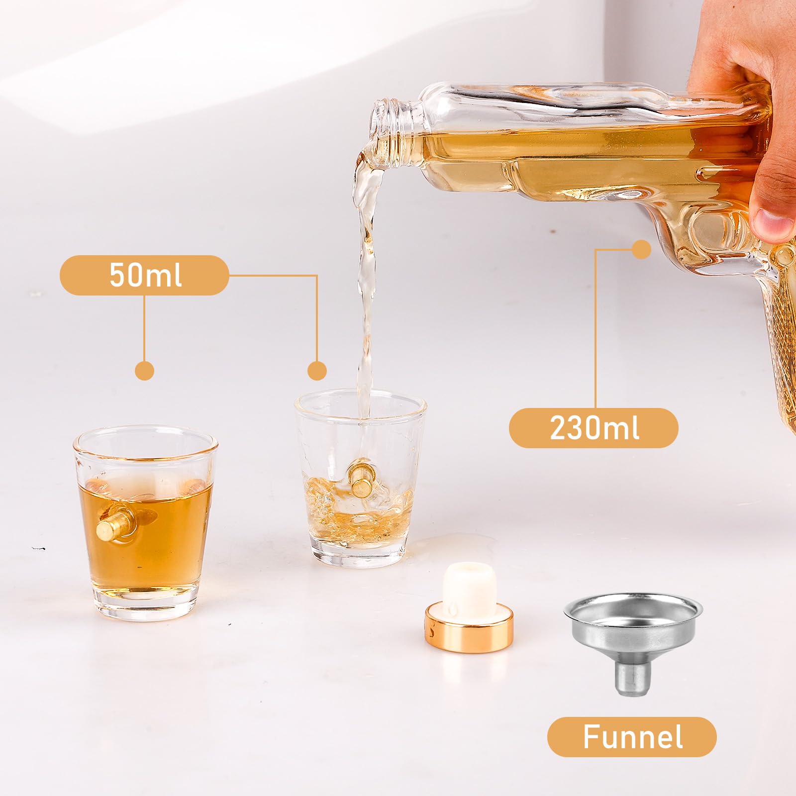 Juego de regalo de whisky personalizado con 2 vasos de bala y jarra, decantador de whisky de cristal, regalos de whisky para hombres, regalo de cumpleaños para hombres, cumpleaños y día del padre