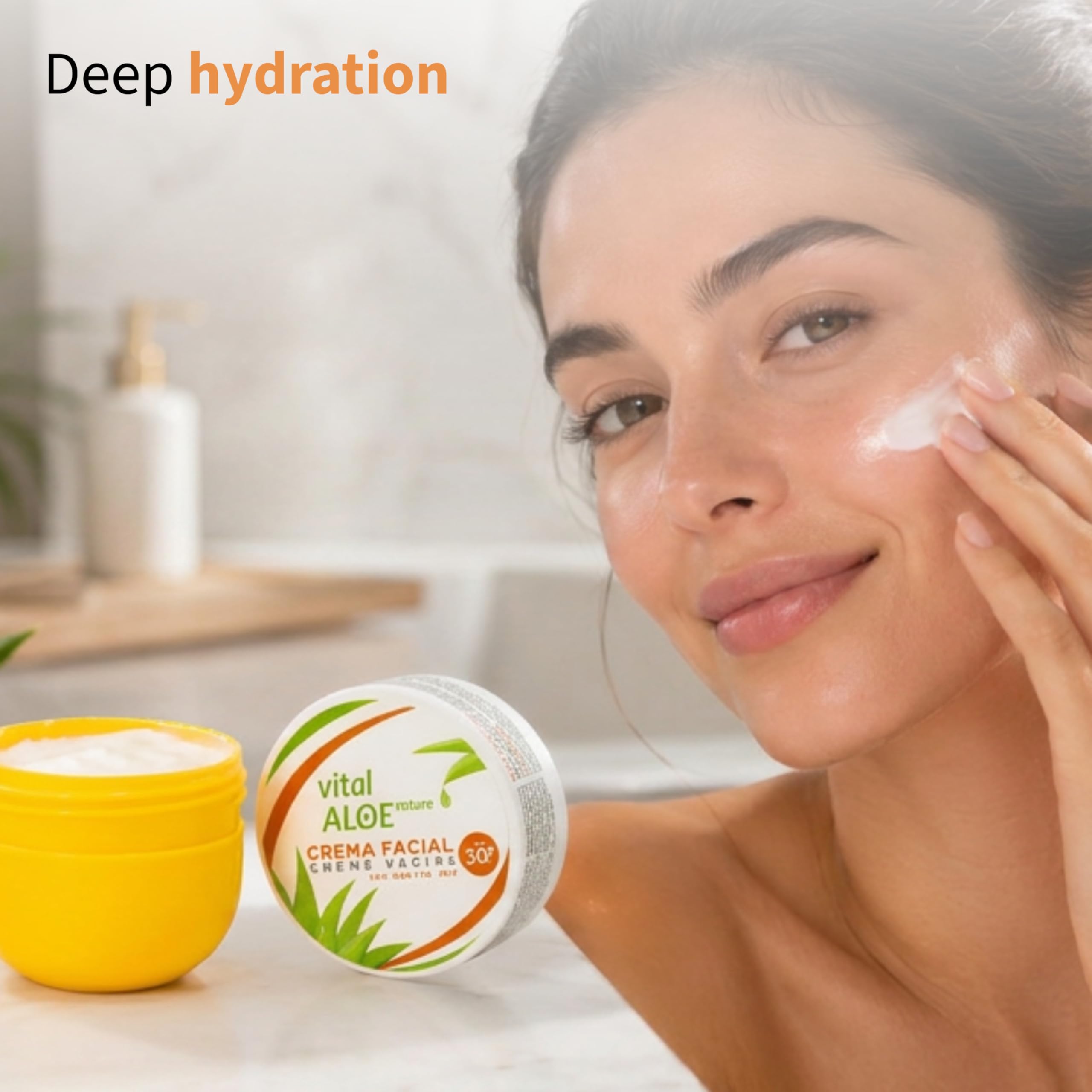 Crema Viso Aloe Vera con Protezione Solare SPF 30+ | 2x50 ml | Idratazione e Protezione Quotidiana per il Viso | Texture Leggera Non Grassa | Ideale per Città, Spiaggia e Skincare