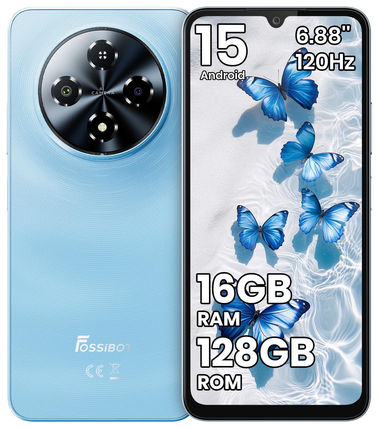 Amazon | FOSSiBOT S5 SIMフリー スマホ 本体 16GB RAM+128GB ROM 2TB