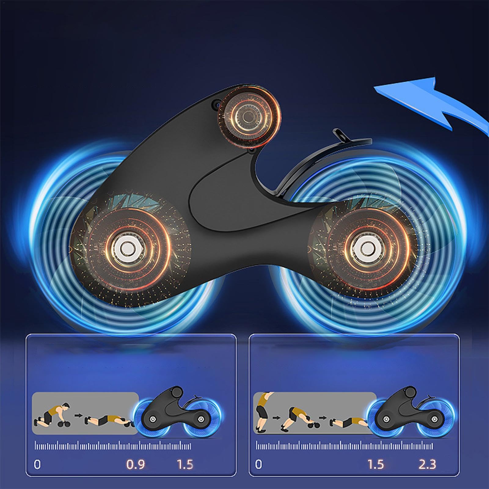 Bauchtrainingsrad | Automatisches Rebound Ab Wheel | Home Gym Ab Roller, Bauchrad für Home Workouts, Roller für Core Workouts, Ab Übungsgeräte, Bauchroller mit Automatischem Rebound
