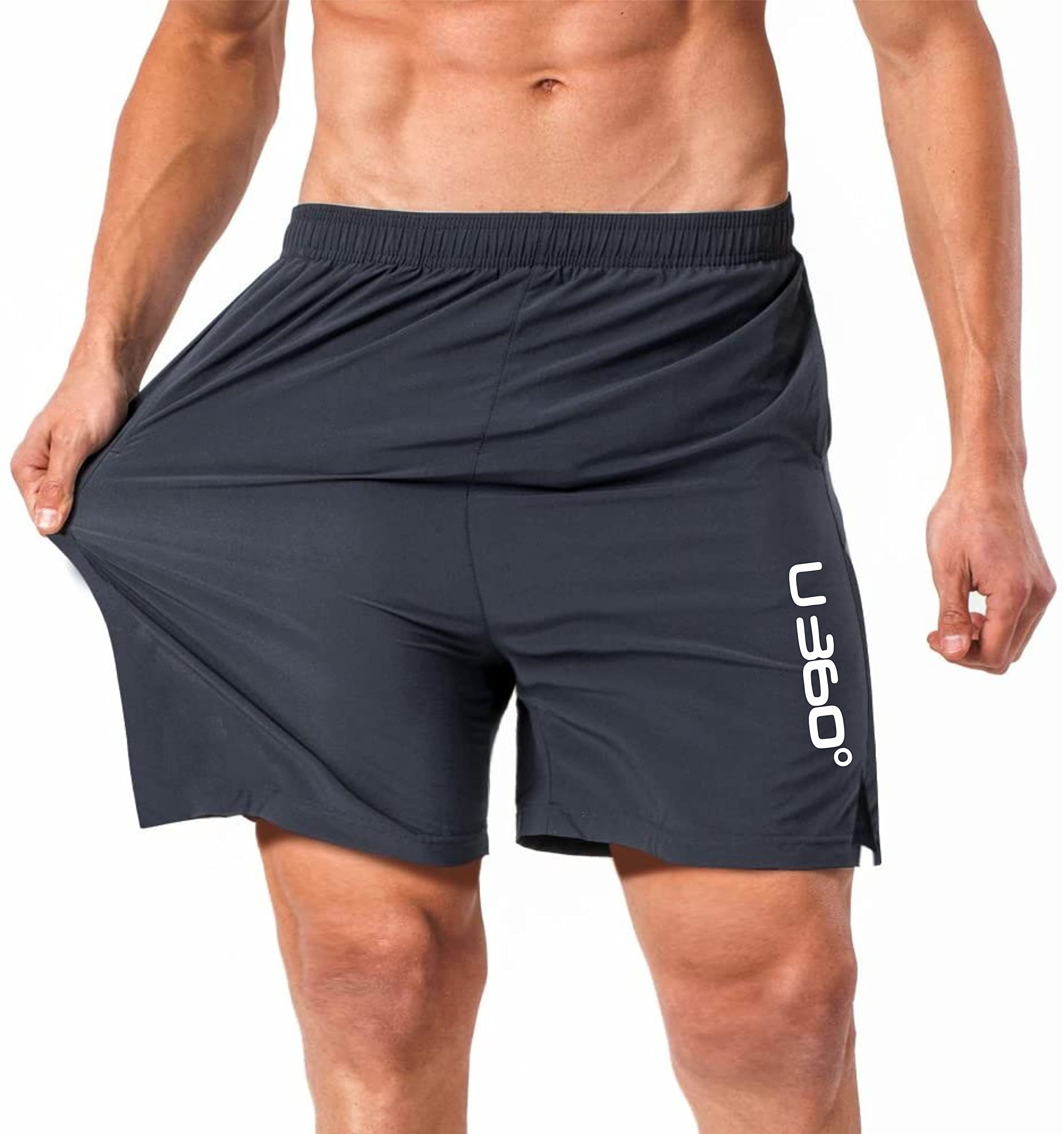 Men's Workout Running Shorts Quick Dry Lightweight Gym Shorts with Zip Pockets S5Shorts