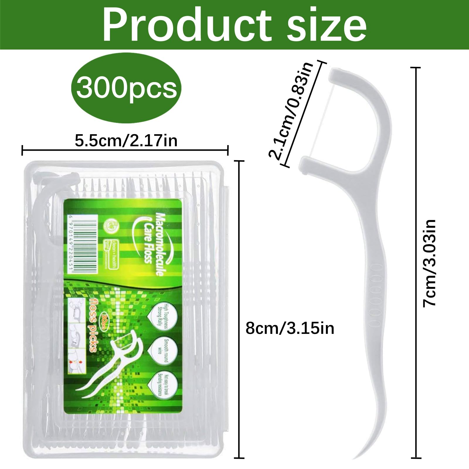 300 Pezzi Fili Interdentali,Filo Interdentale Forcella Portatile Cura Dentistica Dental Floss Flosser Forcella Denti Puliti Prevenire e Curare Varie Malattie Orali per Tutta Famiglia