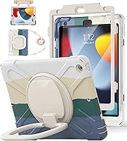 Vista 17 de BATYUE Funda para iPad de 9ª/8ª/7ª generación (funda resistente para iPad de 10.2 pulgadas 2021/2020/2019) con protector de pantalla, soporte