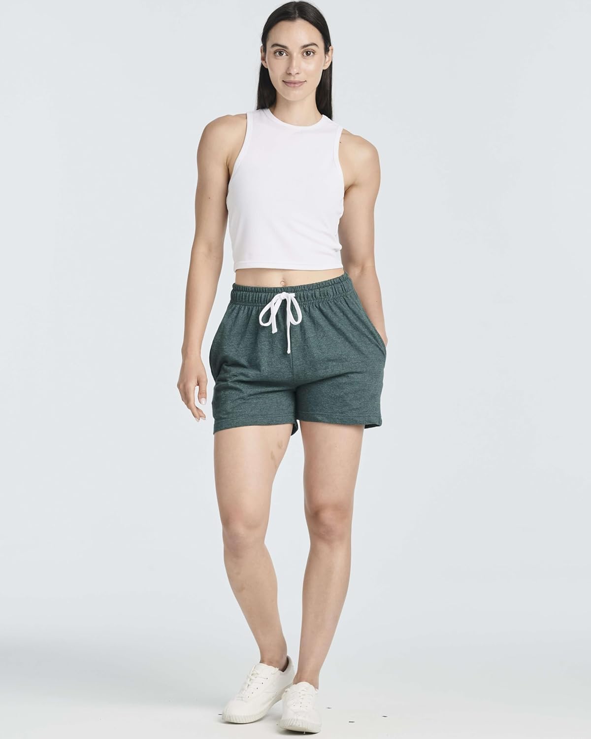 Real Essentials 3 Pack: Women’s Cotton French Terry Shorts Pockets - Casual Athletic Lounge (Available in Plus) - Image 6