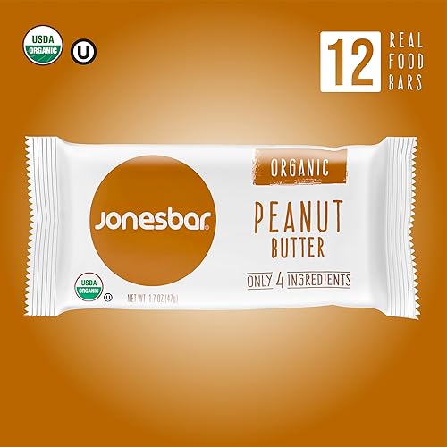 Miniatura 3 de JONESBAR Barra orgánica de frutas y nueces USDA sin OMG Kosher vegana sin gluten barra de aperitivos simple mantequilla de maní 12 unidades paquete