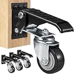 VEVOR Workbench Caster Wheels, 165 lbs Load Capacity, Set of 4, 2.5" Heavy Duty Retractable Casters, Side Mounted Adjustable Stepdown Wheels with 360° Swivel for Workbenches, Tables, and Equipment