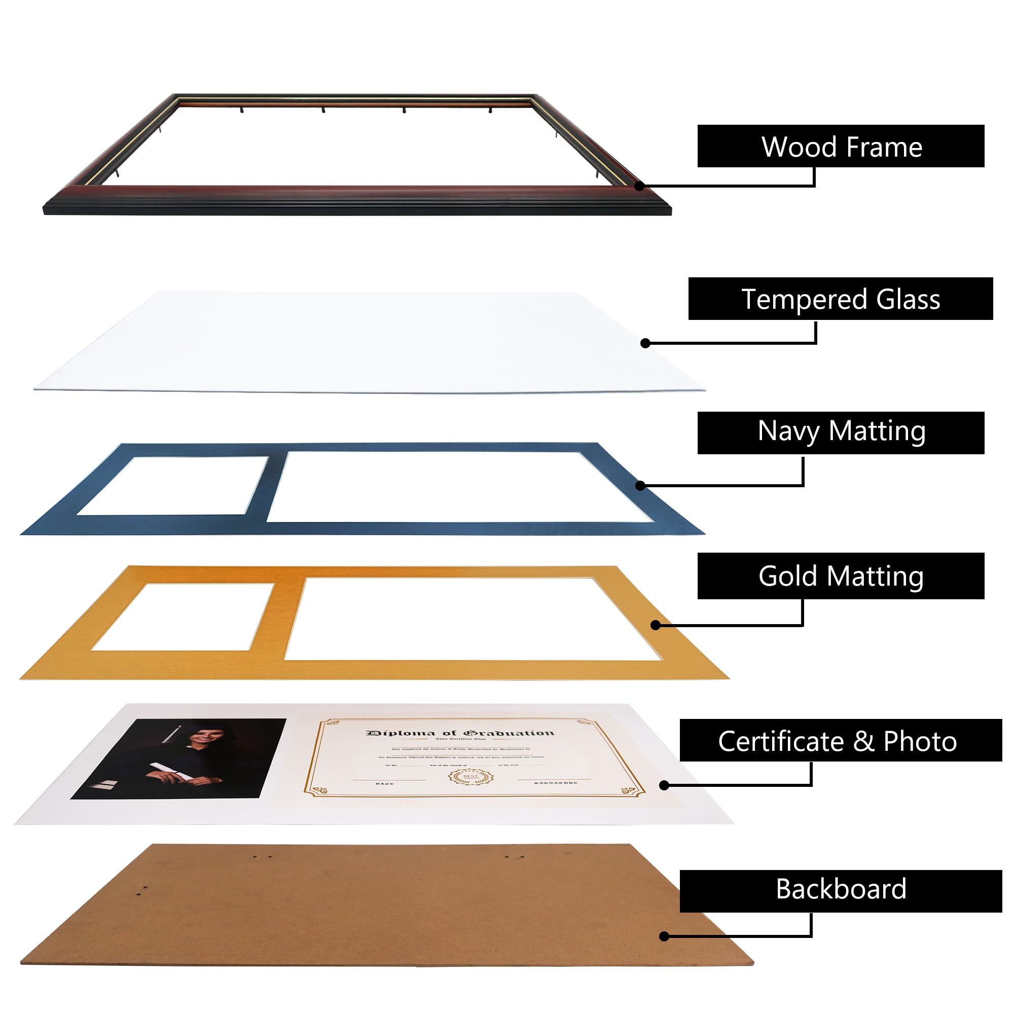 Snapklik.com : GraduationMall 11x19 Cherry Diploma And Photo Frame For ...