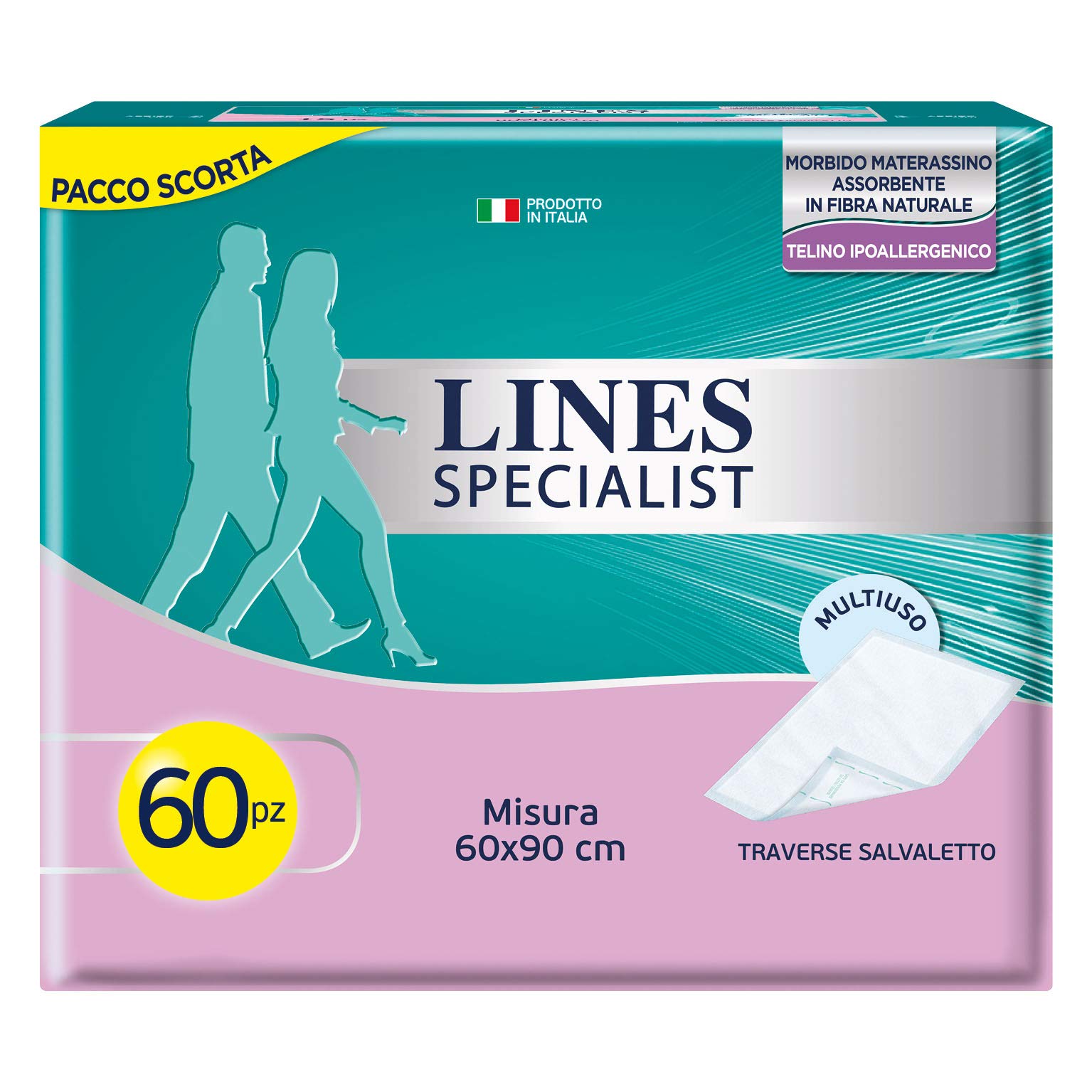 Lines Specialist productos Compresas para incontinencia – 4 paquetes de 15 piezas