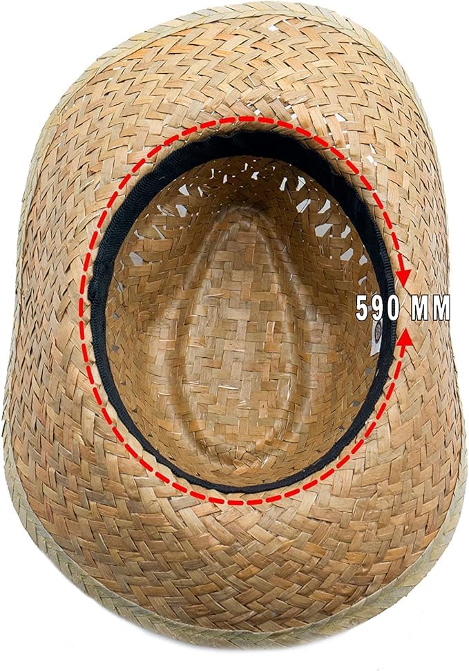 Sombreros de Paja Personalizados Para Eventos - PACK 50 Gorros Muy Transpirables - Elige el Color de la Cinta del Sombrero y Pon tu Logo o Frase (Modelo Vert)