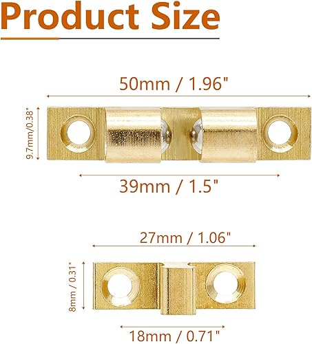 Miniatura 3 de 10 unidades de cierre de latón macizo para puerta de gabinete, pestillo de tensión de doble bola, pestillo de retención de rodillo de bola de
