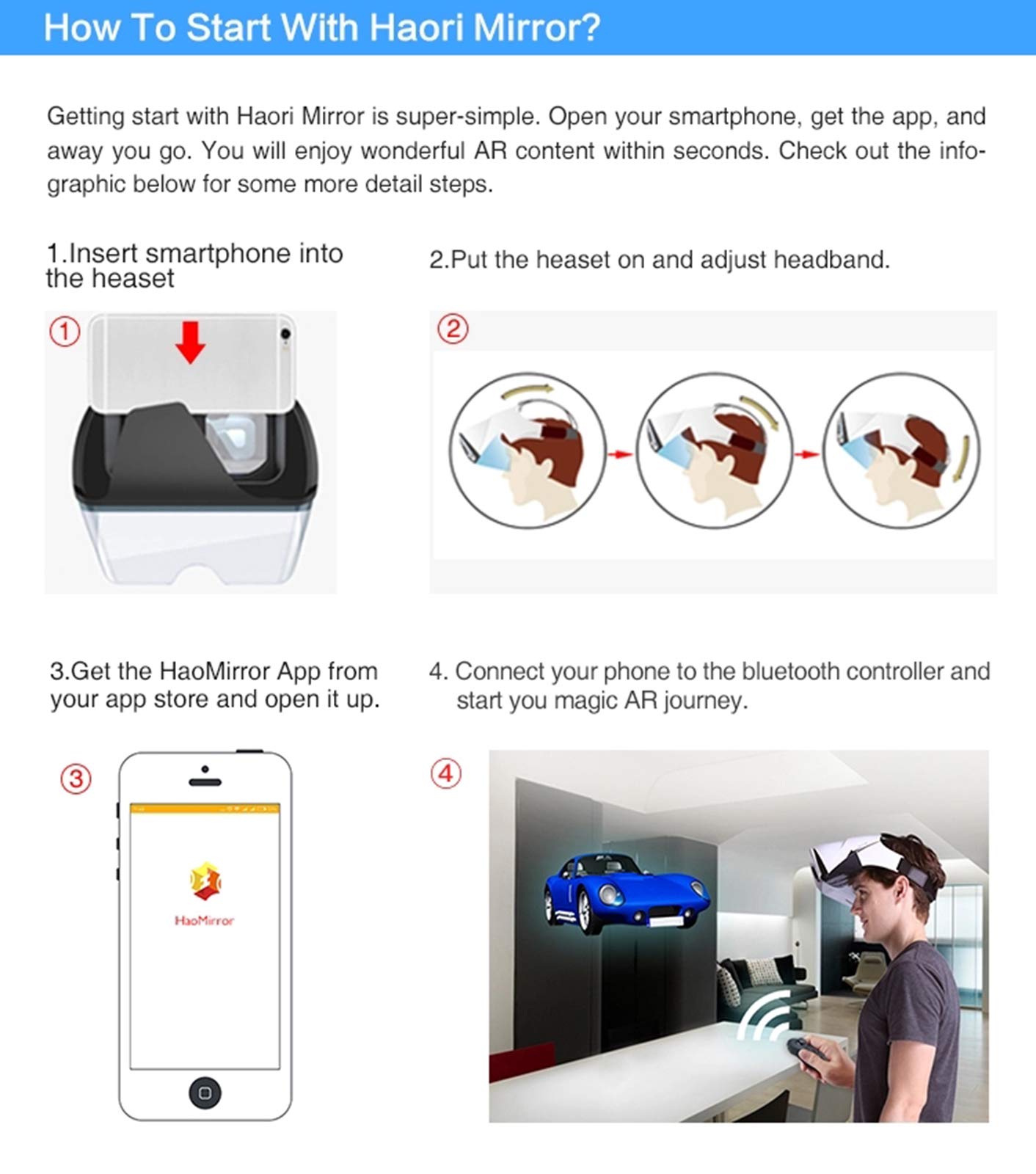 Zestaw słuchawkowy VR 3D VR okulary VR gogle do iPhone/telefonów z systemem Android na ekranie 4,2-5,7 cala, zestaw słuchawkowy do gier i filmów
