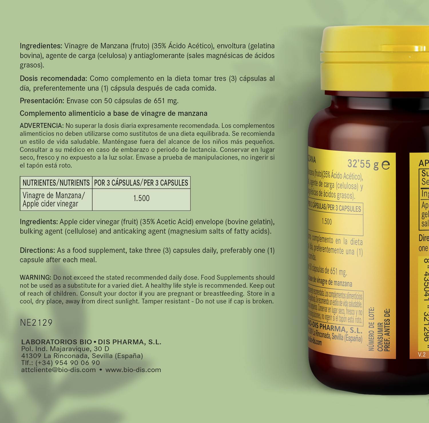 Aceto di mele 500 mg. 50 capsule