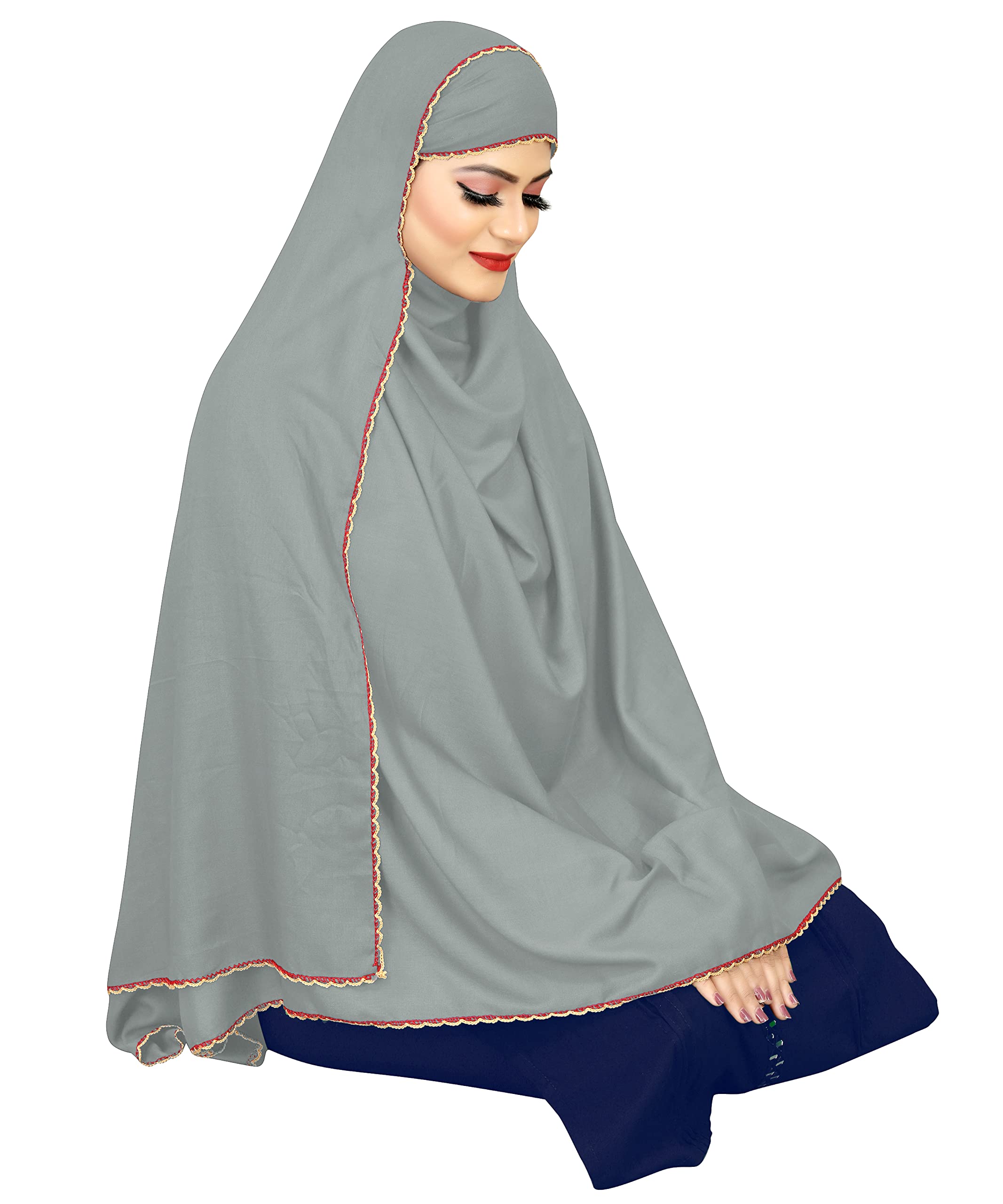 ebadat Hijab for Women Khimar/hijab with Under Scarf | Soft Viscose Jersey, Stretchable & Breathable | Ready-To-Wear Full Head & Neck Cover | Frilled Adjustable Hijab,Scarf For Girls Ramdan-picture-34