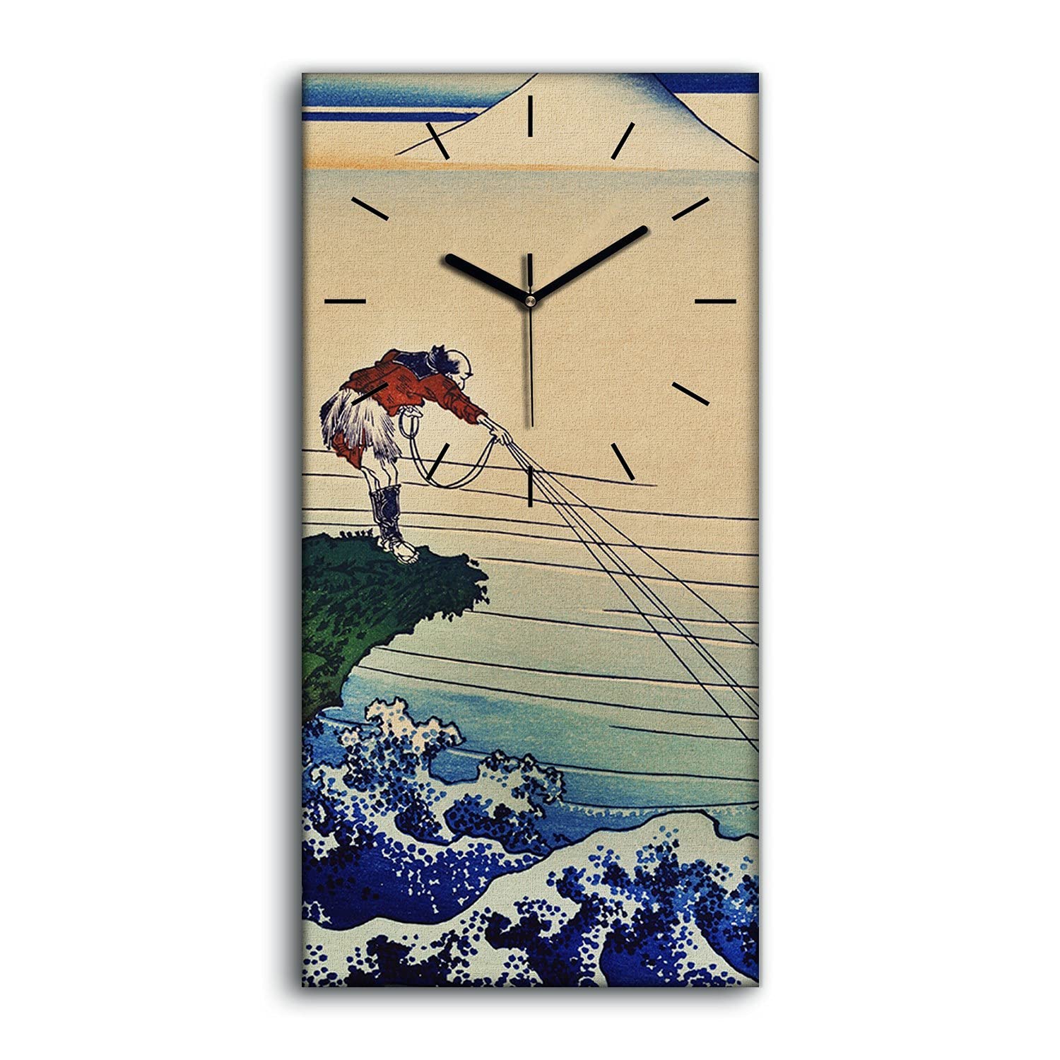 Horloge sur toile 30x60cm Ocean Mountain pour salon