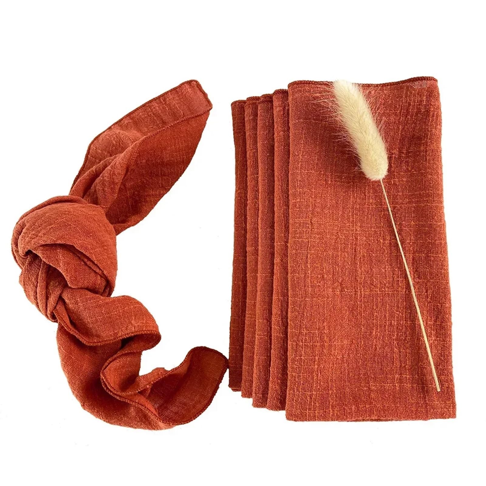 serviettes napkins 10Pack 30x30cm Pink Sewing Cloth Napkins Cotton Fabric Serviette Gauze Table Towels Wedding Decoration for dining wedding party everyday home(Color 4)