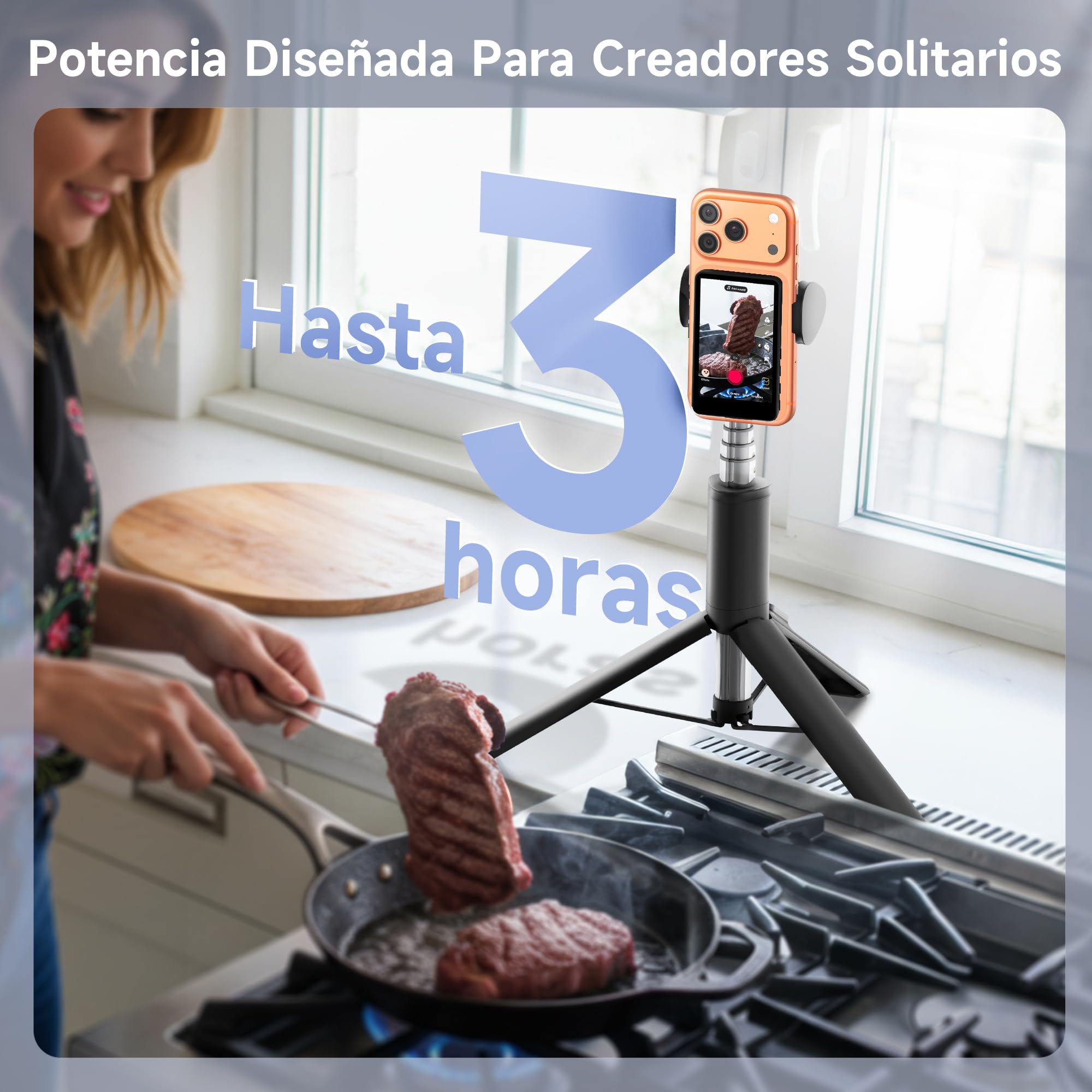SYNCO XView Teléfono Móvil Selfie Monitor para iPhone 17, 3,97 Pulgadas, Magnético Smartphone Vlog Pantalla para Android Cámara Trasera Inalámbrica 50M, con Altavoz para TikTok Youtube (Negro)