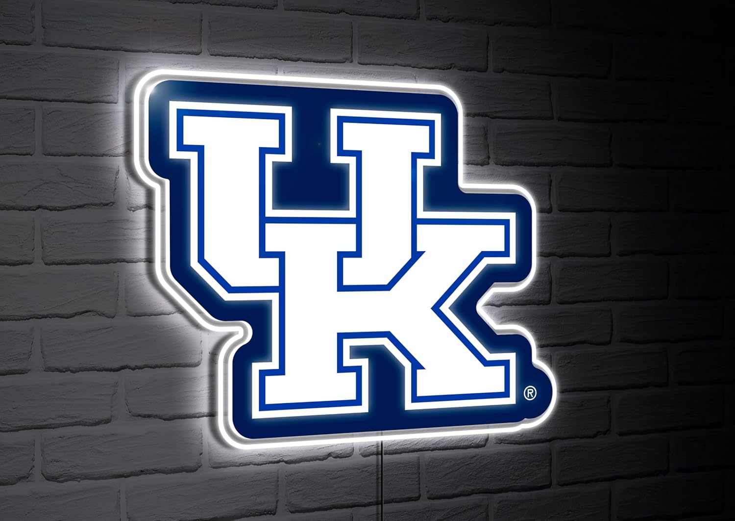 Team Sports America NCAA University of Kentucky Ultra-Thin LED Light Wall Sign Décor | Officially Licensed - 23 Inch Mascot Logo Shaped Wall Sign | Made in USA