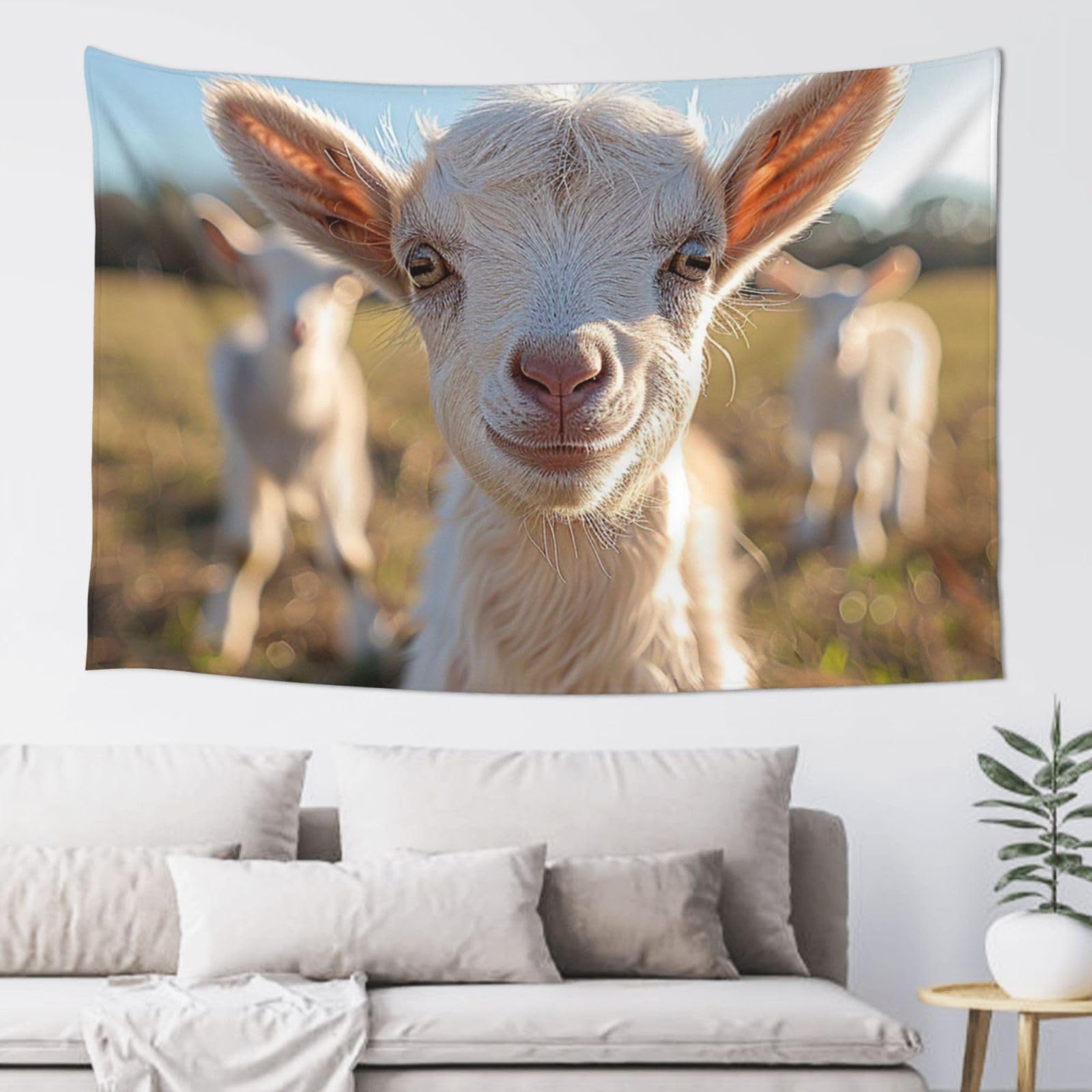 QLDETUPWLX Tapestry 152x102 cm Wall Hanging for Living Room Goats Tapestries Home Decor Soft Aesthetic Tapestries Hanging Decor Blanket Wall Tapestry for Bedroom Dorm Indoor Outdoor