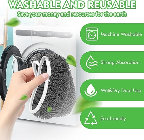 Miniatura 5 de Yicotira Almohadillas húmedas reutilizables de repuesto para trapeador Swiffer  Paños de barrido seco y paños húmedos para limpieza del hogar