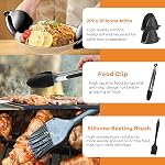 Air Accessoires de fryer pour Ninja Dual, Linges de silicone & Air Rack de friteuse pour Ninja Foodi DZ201 DZ401 DZ550 8-10QT, Inclure Tong, Linge de papier, Brosse à huile, Convient pour Four Micro-ondes