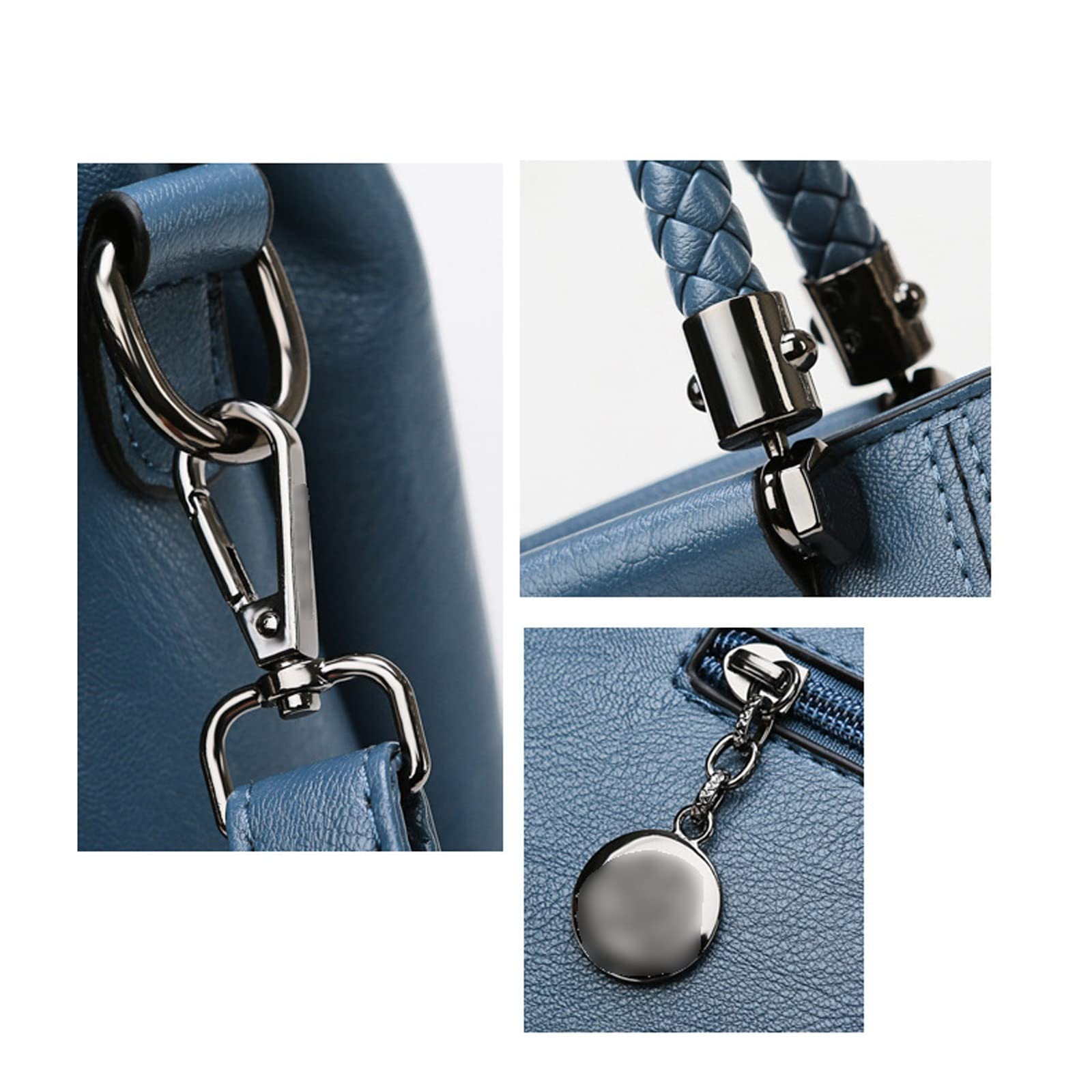 DieffematicDJB Bolso Mujer Bolsos de Cuero Bolsos de Mujer, Hilo Bordado Bolso Multicapa de múltiples Capas, Bolso de Mensajero de Cuero Suave de Gran Capacidad para Mujer (Color : Gray)