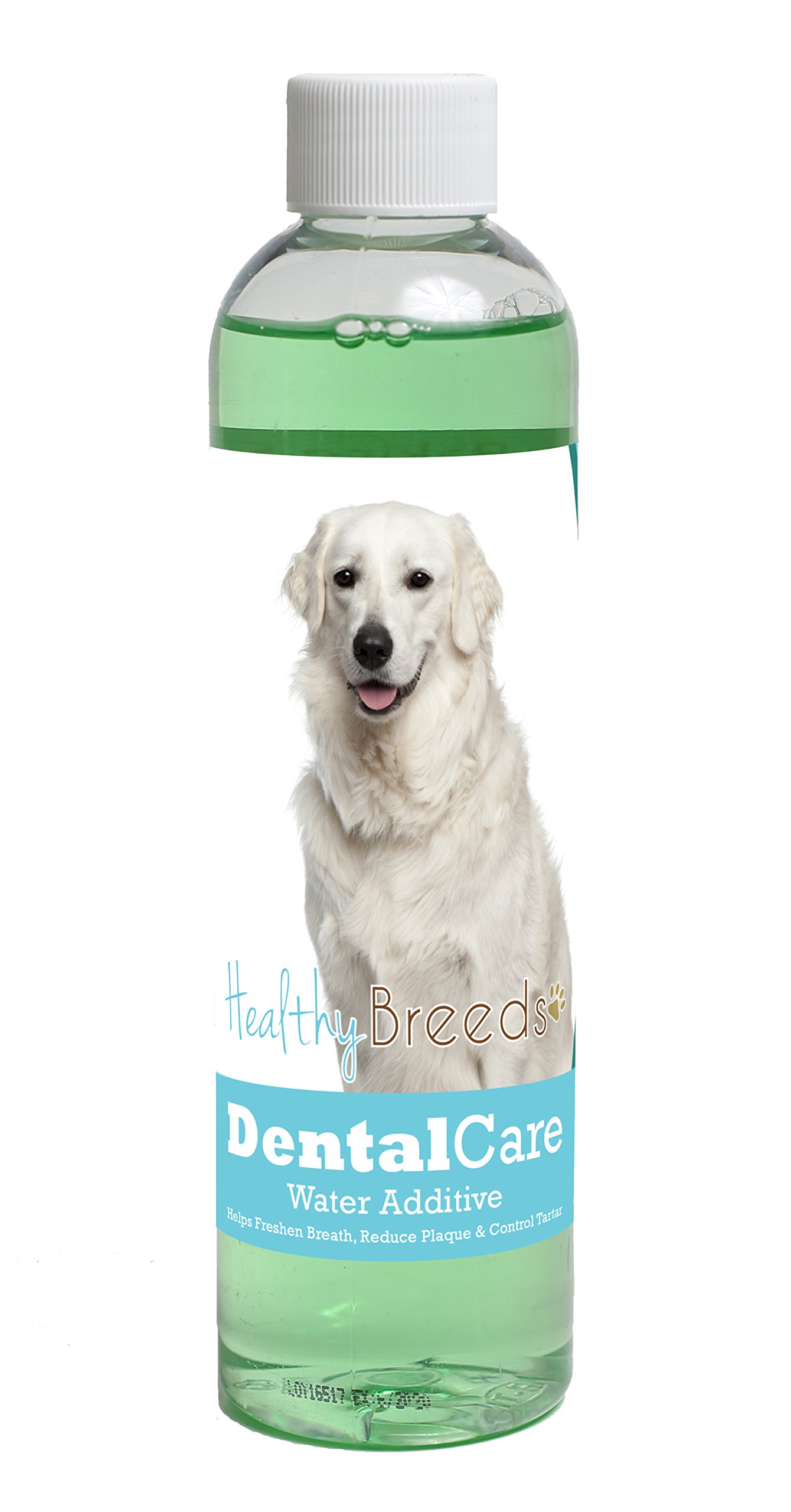 Healthy Breeds Dog Dental Care Water Additive for Kuvasz - Helps Freshen Breath, Reduce Plaque &amp; Control Tartar - Mint Flavor - 8 oz
