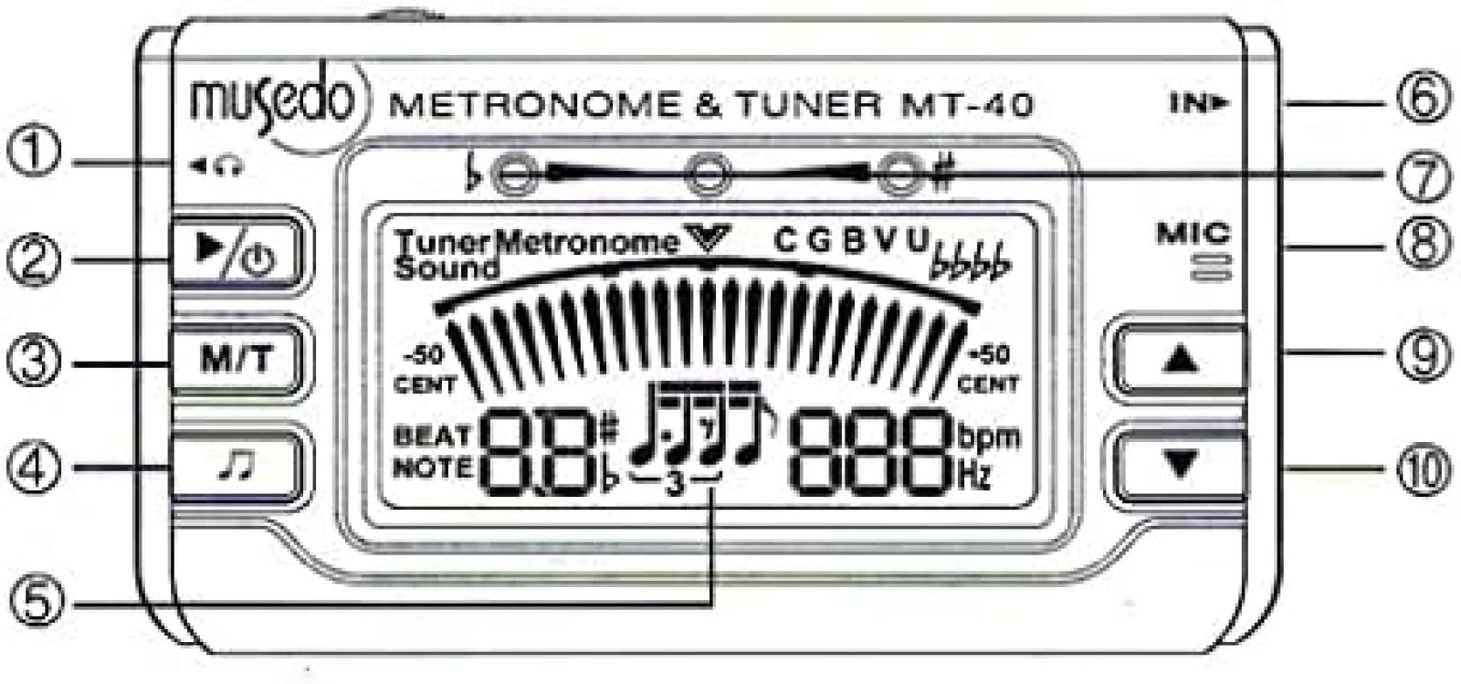 Musica a fiato Musica Popolare Erhu Flauto Sassofono Flauto Accordatore Metronomo Chitarra Violino MT-40W