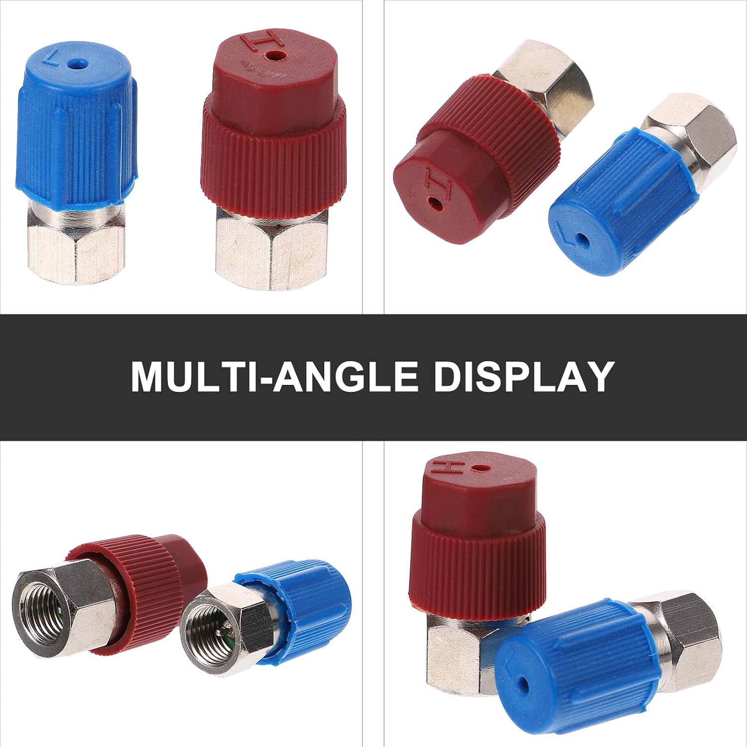 Internal Thread to 1/4 SAE Quick Coupler Adapter for Car Air Conditioning Hose Fitting, Manifold Port Connector for High Low Pressure Systems