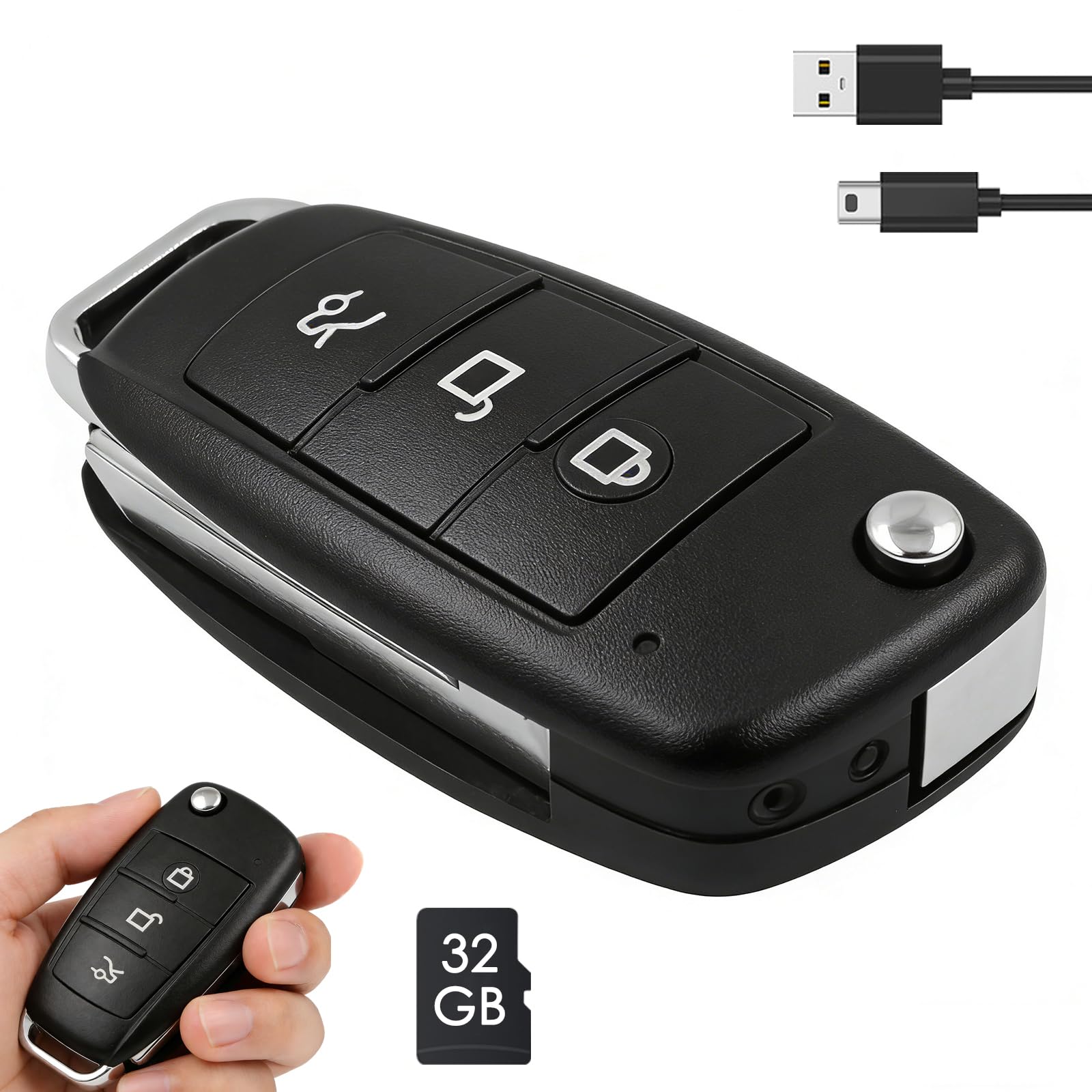 Hidden Camera Body Camera with 32GB SD Card - No WiFi Needed 1080P FHD Portable Spy Nanny Body